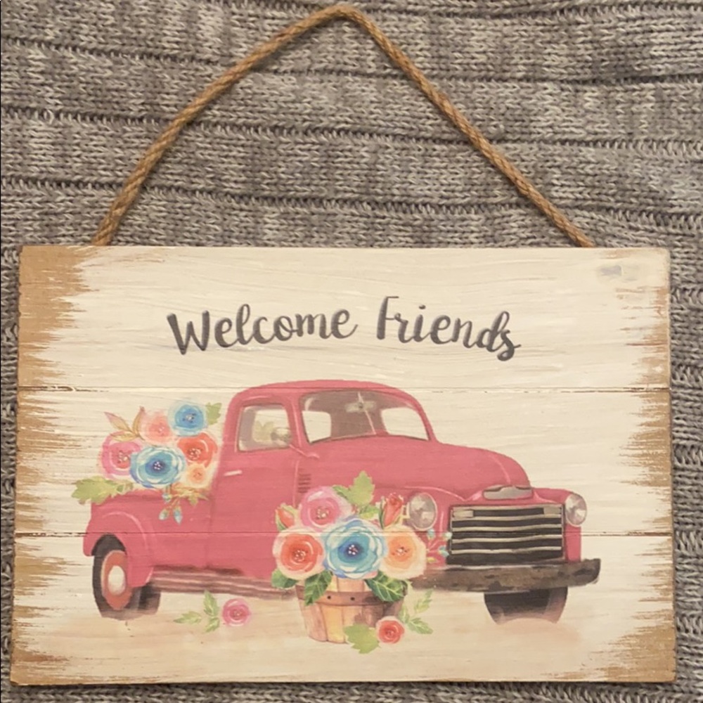 Welcome Friends Wood Sign